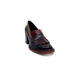 Pertini 32321 D4 Cuir Glace Noir Bordeaux*Femme Mocassins