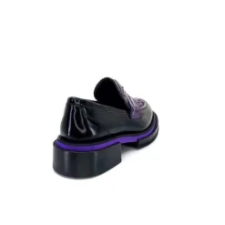 Pertini 32416 D7 Cuir Noir Violet*Femme Mocassins