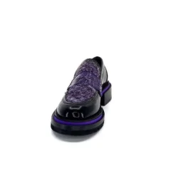 Pertini 32416 D7 Cuir Noir Violet*Femme Mocassins