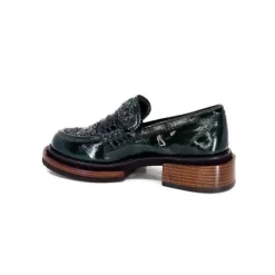 Pertini 32416 D8 Cuir Vernis Vert*Femme Mocassins