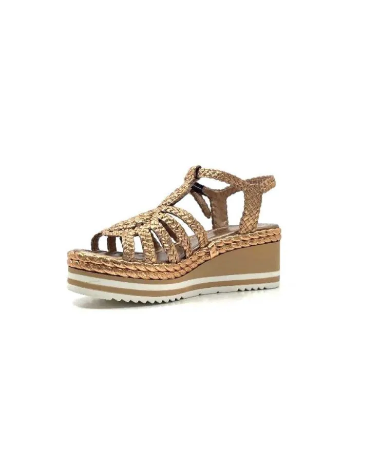 Pons Quintana 10434 Cuir Metal Bronze*Femme Sandales