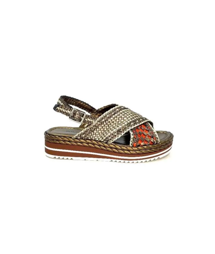 Pons Quintana 10265 Milan Cuir Metal Bronze*Femme Plateformes