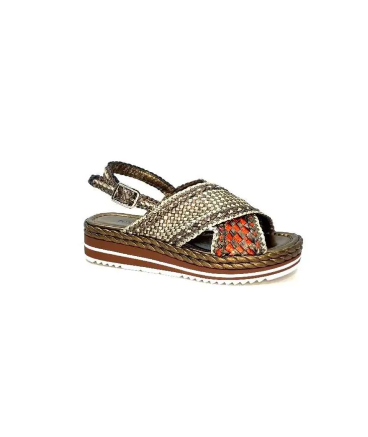Pons Quintana 10265 Milan Cuir Metal Bronze*Femme Plateformes