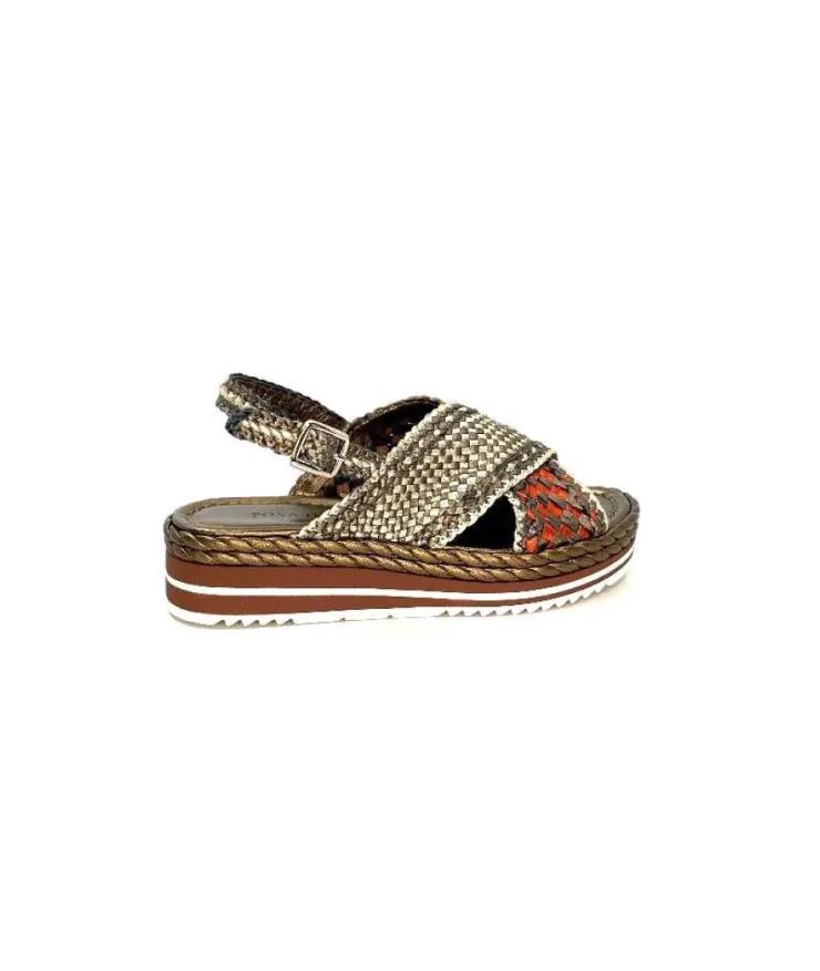 Pons Quintana 10265 Milan Cuir Metal Bronze*Femme Plateformes