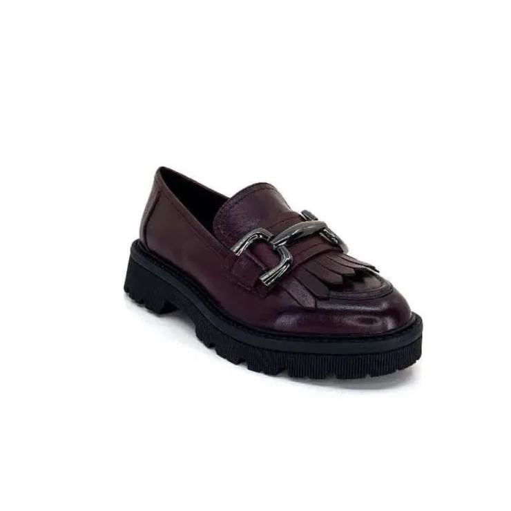 Regarde Le Ciel Dalia 06 Cuir Bordeaux*Femme Mocassins