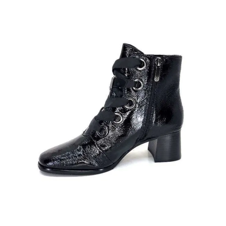 Regarde Le Ciel Ines 65 Cuir Vernis Noir*Femme Bottines