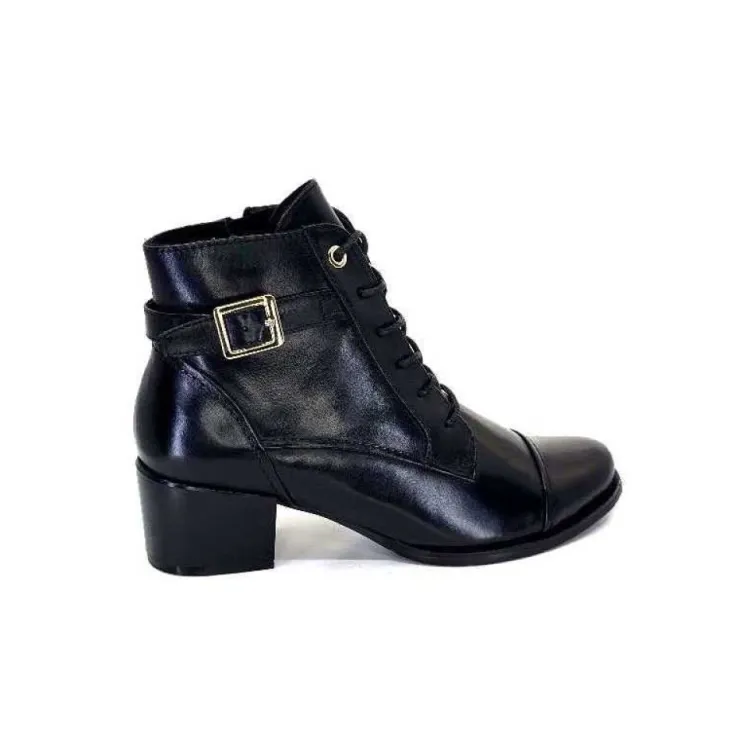 Regarde Le Ciel Jolene 04 Delice Cuir Noir*Femme Bottines