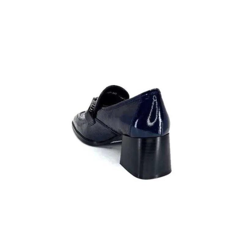 Regarde Le Ciel Vanessa 02 Cuir Vernis Bleu Marine*Femme Mocassins