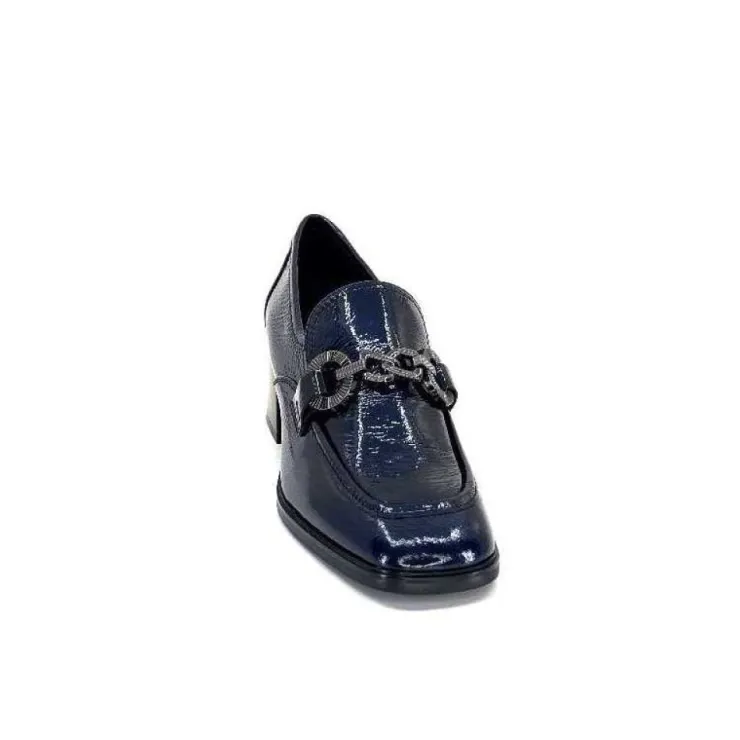 Regarde Le Ciel Vanessa 02 Cuir Vernis Bleu Marine*Femme Mocassins