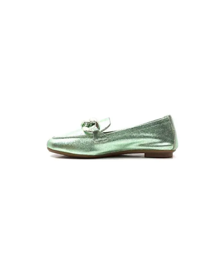 Requin Reqins Hartega Cuir Vert D'Eau*Femme Mocassins