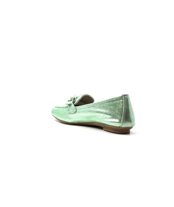 Requin Reqins Hartega Cuir Vert D'Eau*Femme Mocassins