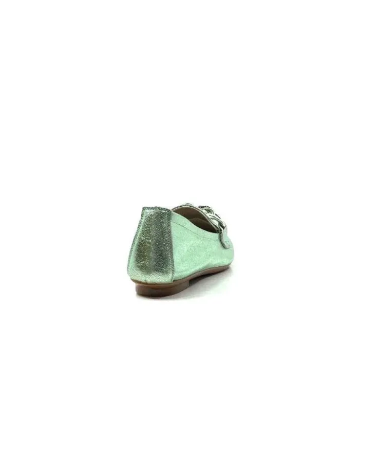 Requin Reqins Hartega Cuir Vert D'Eau*Femme Mocassins