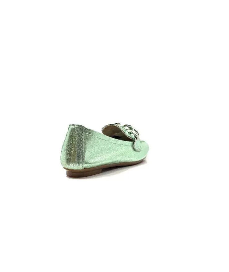 Requin Reqins Hartega Cuir Vert D'Eau*Femme Mocassins