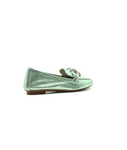 Requin Reqins Hartega Cuir Vert D'Eau*Femme Mocassins
