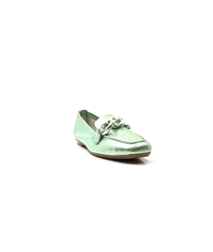 Requin Reqins Hartega Cuir Vert D'Eau*Femme Mocassins