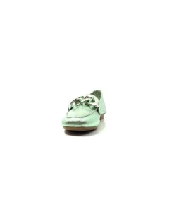 Requin Reqins Hartega Cuir Vert D'Eau*Femme Mocassins