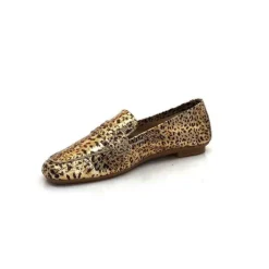 Requin Reqins Hema Cuir Gold Leopard*Femme Mocassins