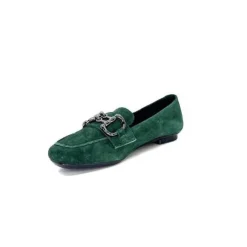 Requin Reqins Hinder Daim Vert Sapin*Femme Mocassins