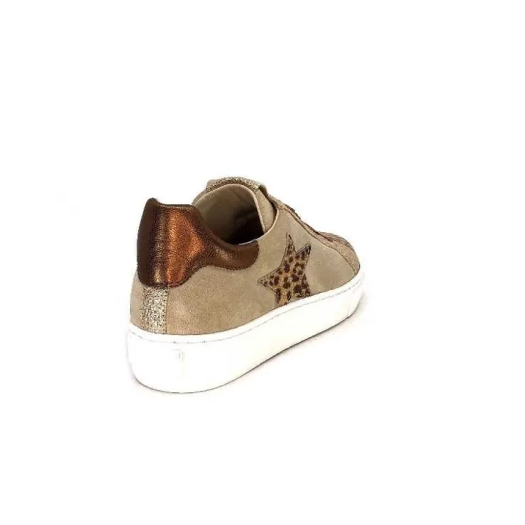 Requin Reqins Sun Stella Mix Cuir Daim Beige*Femme Baskets