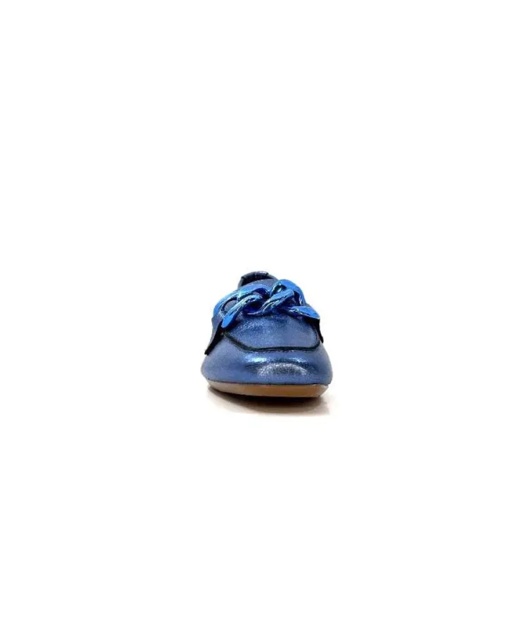 Requin s Hartega Cuir Metal Bleu*Femme Mocassins