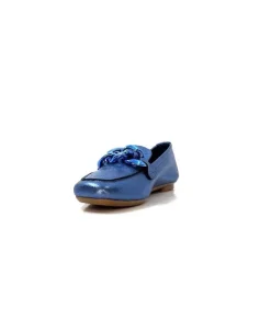 Requin s Hartega Cuir Metal Bleu*Femme Mocassins