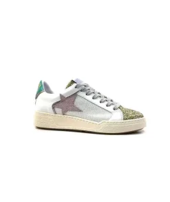 Semerdjian Smr Duck 9433 Cuir Blanc Glitter Or*Femme Baskets