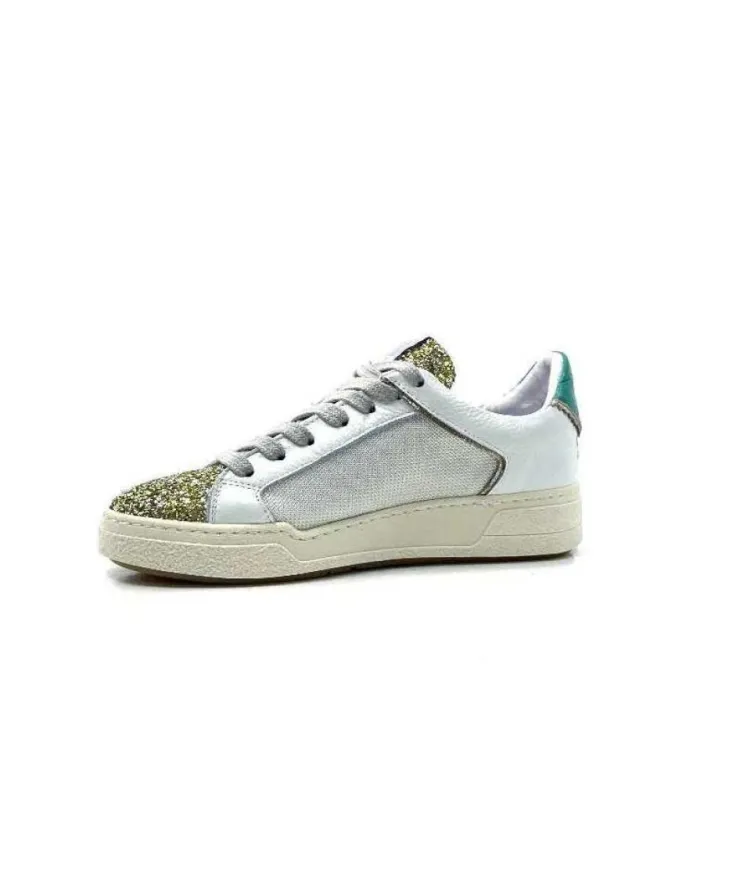 Semerdjian Smr Duck 9433 Cuir Blanc Glitter Or*Femme Baskets