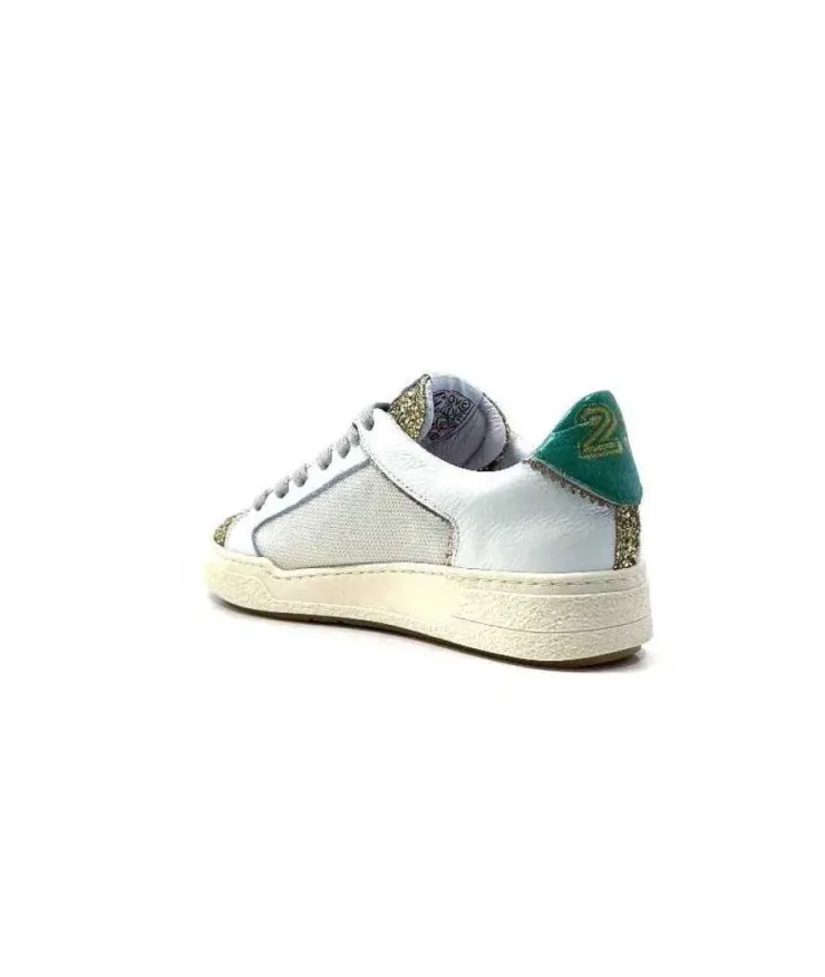 Semerdjian Smr Duck 9433 Cuir Blanc Glitter Or*Femme Baskets