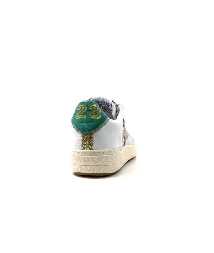 Semerdjian Smr Duck 9433 Cuir Blanc Glitter Or*Femme Baskets