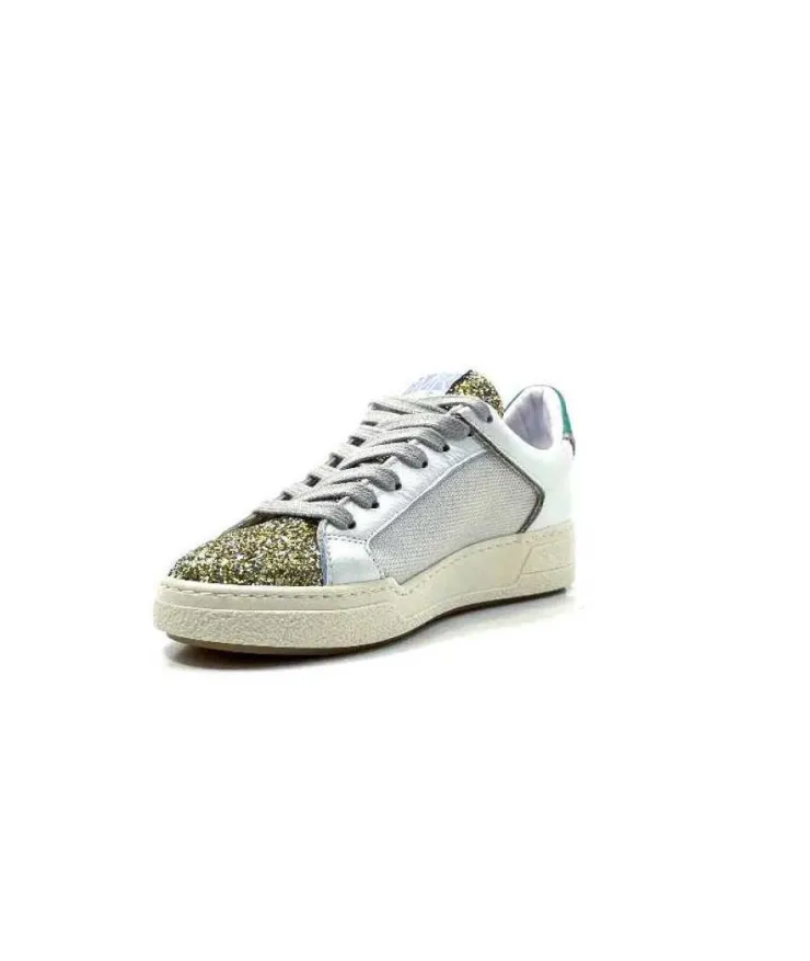 Semerdjian Smr Duck 9433 Cuir Blanc Glitter Or*Femme Baskets