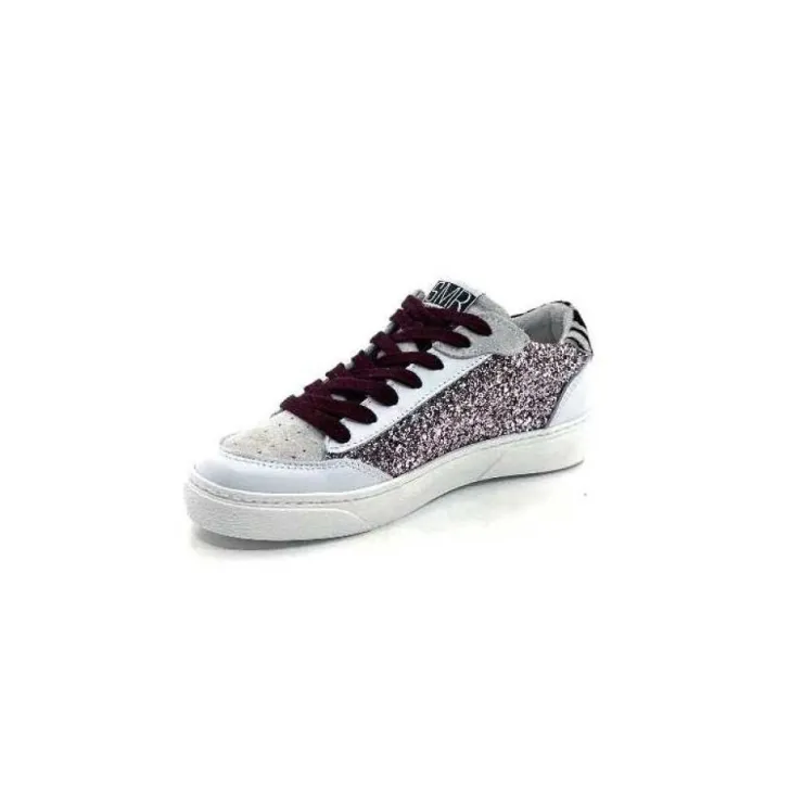 Semerdjian Smr23 Taline 10435 Cuir Blanc Glitter Rose*Femme Baskets