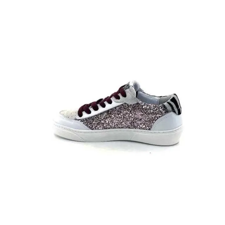 Semerdjian Smr23 Taline 10435 Cuir Blanc Glitter Rose*Femme Baskets