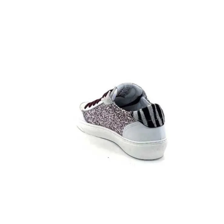 Semerdjian Smr23 Taline 10435 Cuir Blanc Glitter Rose*Femme Baskets