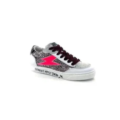 Semerdjian Smr23 Taline 10435 Cuir Blanc Glitter Rose*Femme Baskets