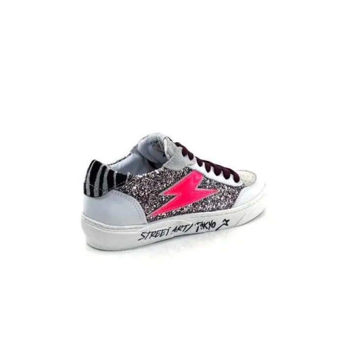 Semerdjian Smr23 Taline 10435 Cuir Blanc Glitter Rose*Femme Baskets