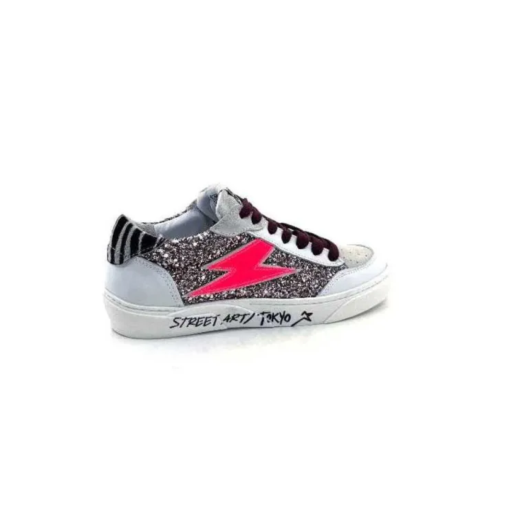 Semerdjian Smr23 Taline 10435 Cuir Blanc Glitter Rose*Femme Baskets