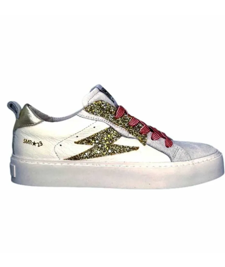 Semerdjian Smr Viken 9587 Cuir Gris Blanc*Femme Baskets