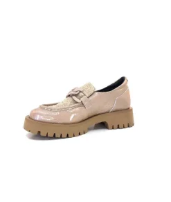 Softwaves 8-36-16 /02 Cuir Vernis & Tweed Beige*Femme Mocassins