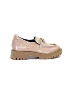 Softwaves 8-36-16 /02 Cuir Vernis & Tweed Beige*Femme Mocassins