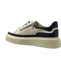 Softwaves 8.80.01/03 Cuir Creme & Marine*Femme Baskets