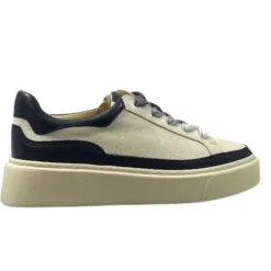 Softwaves 8.80.01/03 Cuir Creme & Marine*Femme Baskets