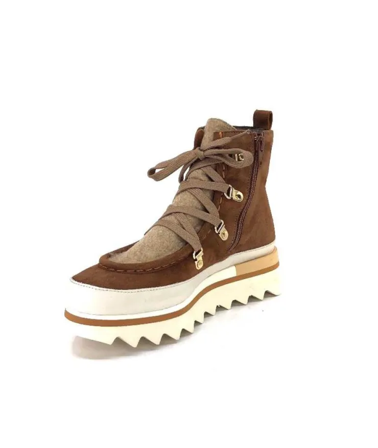 Softwaves 8-51-08 Cuir Daim Cognac*Femme Bottines