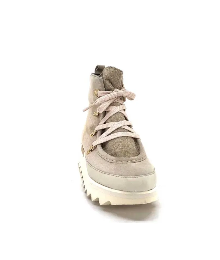 Softwaves 8-51-08 Cuir Daim Creme*Femme Bottines