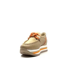 Softwaves 7-78-56 Cuir Et Daim Camel*Femme Mocassins