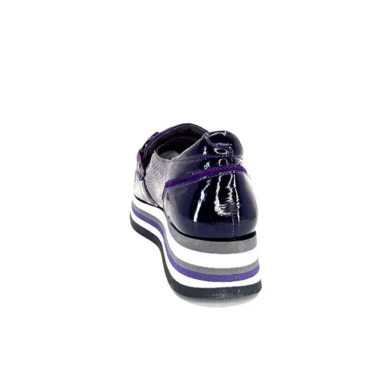 Softwaves 7.78.61 Cuir Vernis Et Daim Violet*Femme Mocassins