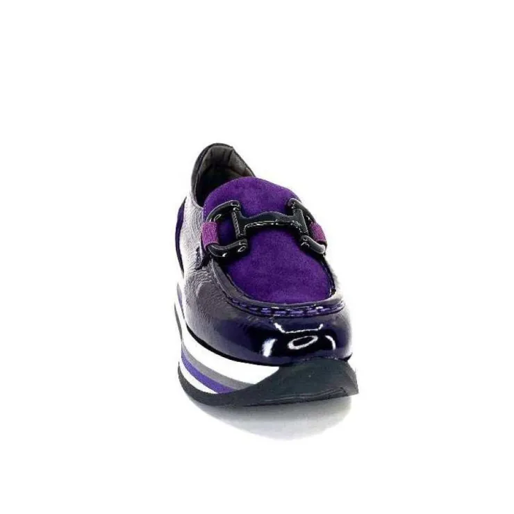 Softwaves 7.78.61 Cuir Vernis Et Daim Violet*Femme Mocassins