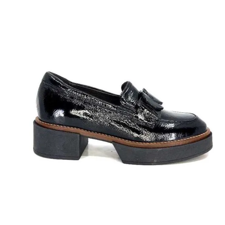 Softwaves 8.89.03 Cuir Vernis Noir*Femme Mocassins