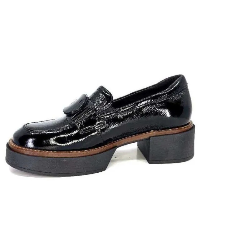 Softwaves 8.89.03 Cuir Vernis Noir*Femme Mocassins