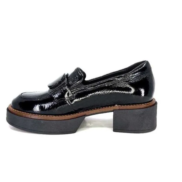 Softwaves 8.89.03 Cuir Vernis Noir*Femme Mocassins