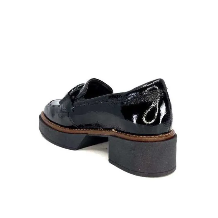 Softwaves 8.89.03 Cuir Vernis Noir*Femme Mocassins
